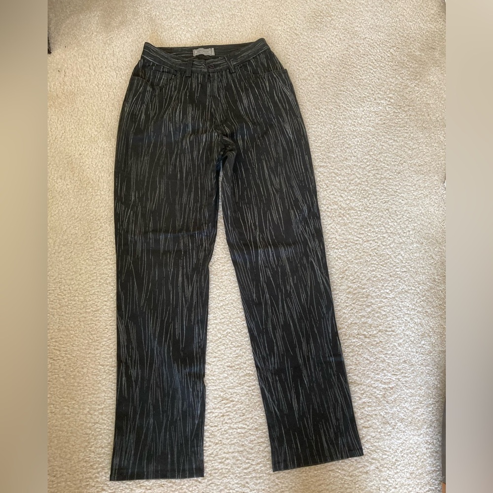 FENDISSIME FENDI Womens Straight Leg Jeans in Black Stripe